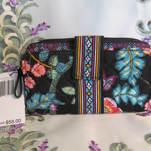 Vera Bradley Vines Floral Iconic RFID Wristlet Wallet Combo - Picture 2 of 15